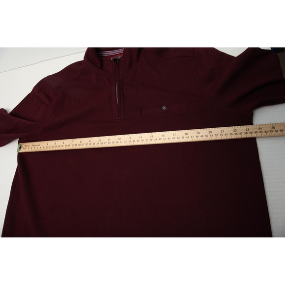 Johnston & Murphy XC4 Pullover Shirt Mens Large Maroon Quarter Zip Stretch - Picture 6 of 11